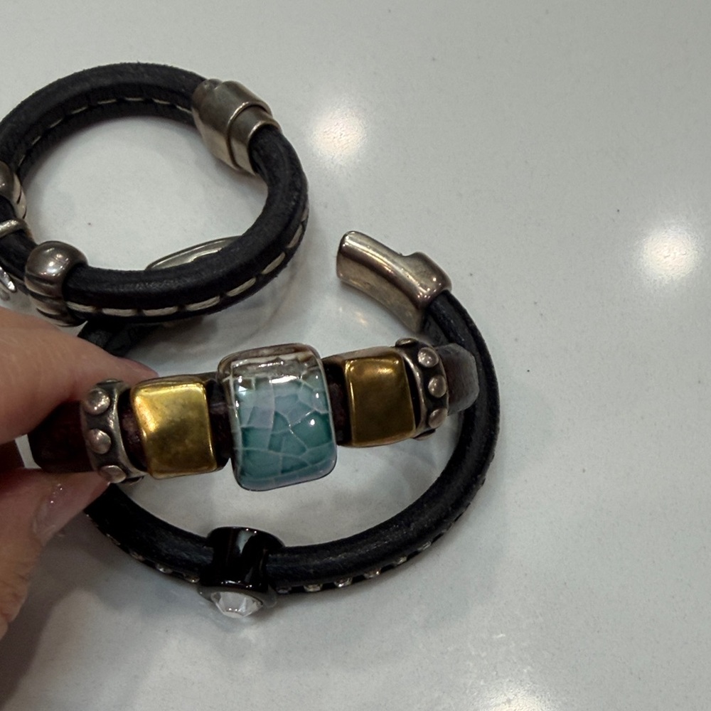 Black And Silver Beaded Bracelets - image 2